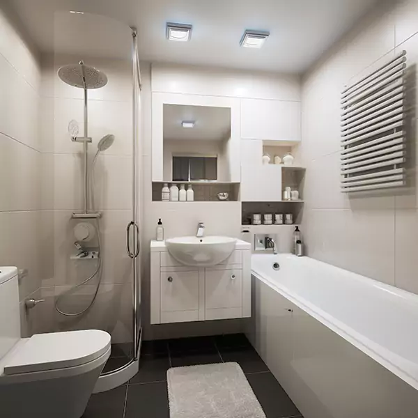 White Bathroom Remodel in CapeCoral, Florida